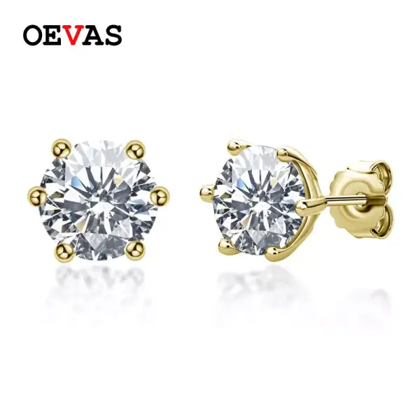 Oeves-pendientes de moissanita de 1 quilate Oeves-pendientes de moissanita de 1 quilate