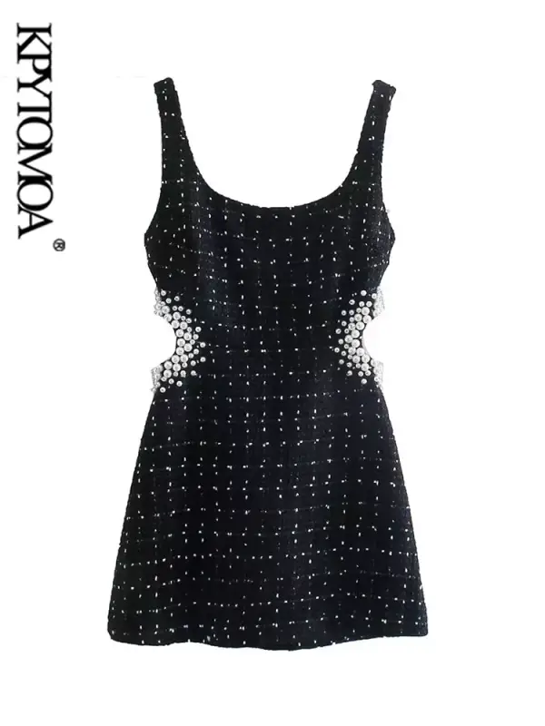KPYTOMOA-minivestido Vintage de Tweed KPYTOMOA-minivestido Vintage de Tweed