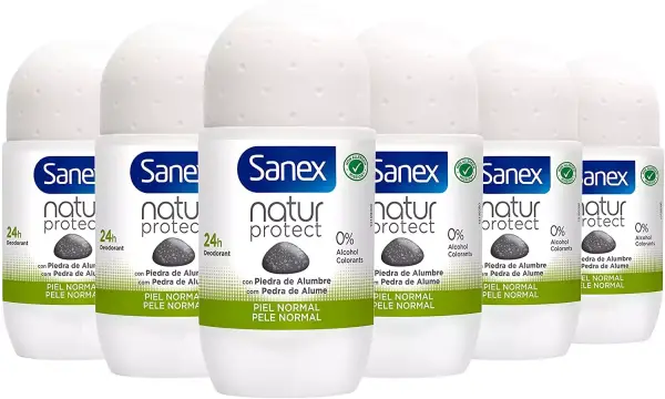 Pack de 6 Desodorante Unisex Sanex Natur Protect Pack de 6 Desodorante Unisex Sanex Natur Protect