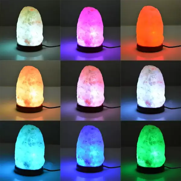 Lámpara USB Monocromo/Policromo de Sal Natural Lámpara USB Monocromo/Policromo de Sal Natural