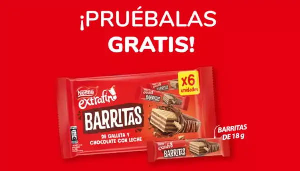 Prueba gratis las Nuevas Barritas de Nestlé Extrafino Prueba gratis las Nuevas Barritas de Nestlé Extrafino
