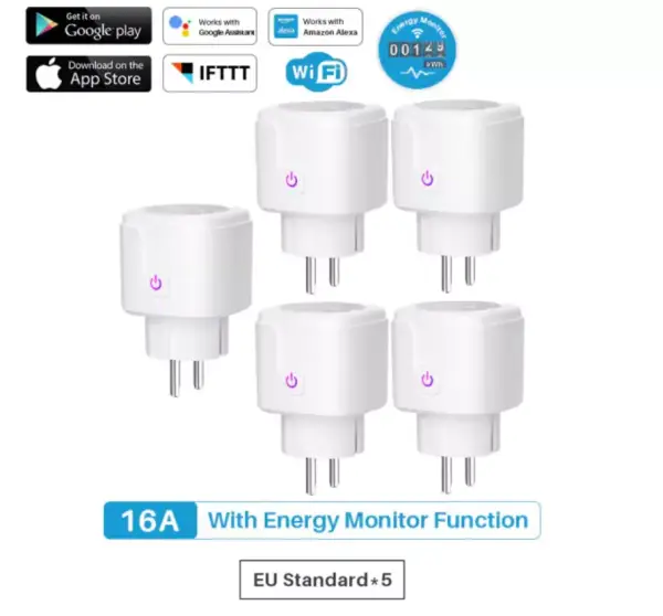 Pack de 4 Enchufes Inteligentes Zigbee de 16A con WiFi Pack de 4 Enchufes Inteligentes Zigbee de 16A con WiFi