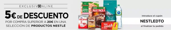 5€ de descuento en una selección de productos Nestlé 5€ de descuento en una selección de productos Nestlé