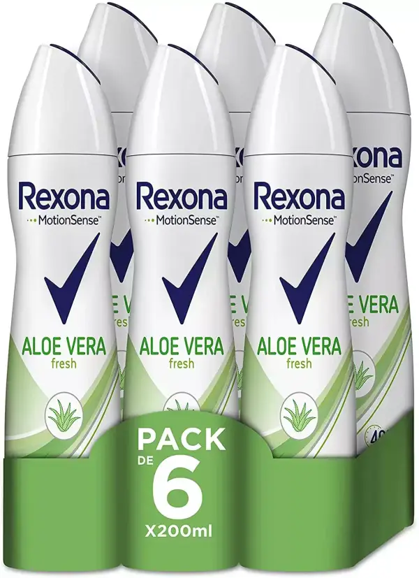 Rexona Aloe Vera Antitranspirante, Pack de 6 Rexona Aloe Vera Antitranspirante, Pack de 6