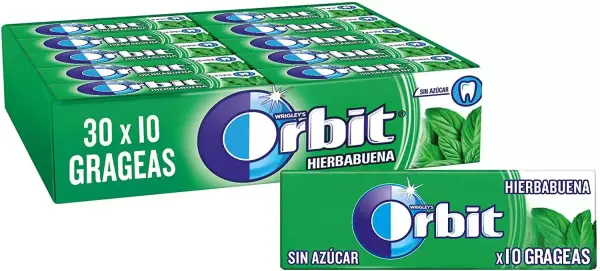 Pack de 30 x 10 Chicles sin azúcar Orbit Pack de 30 x 10 Chicles sin azúcar Orbit