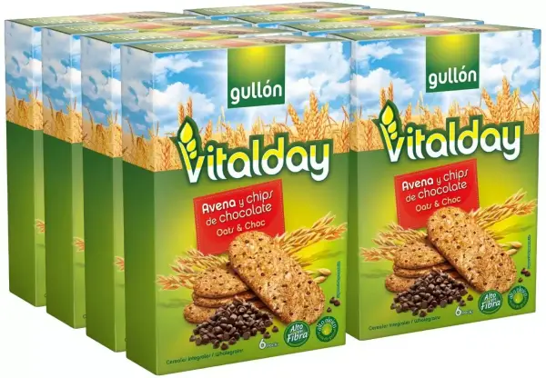 Pack de 8 galletas Gullón de avena y chocolate Pack de 8 galletas Gullón de avena y chocolate