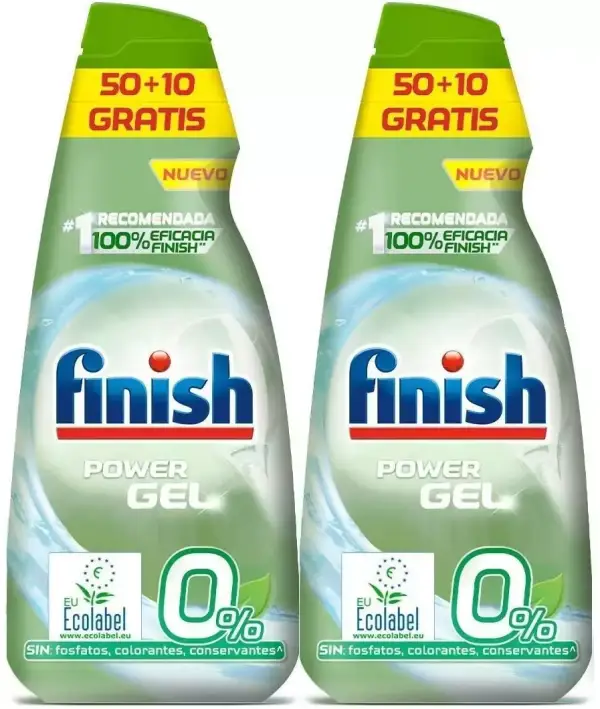Pack de 2 detergentes Finish Power Gel 0% Pack de 2 detergentes Finish Power Gel 0%