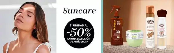 2º unidad al 50% en una selección de protectores solares en Douglas 2º unidad al 50% en una selección de protectores solares en Douglas