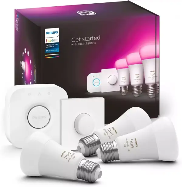 Pack Philips Hue: 2 Bombillas + Botón Inteligente + Hue Bridge Pack Philips Hue: 2 Bombillas + Botón Inteligente + Hue Bridge
