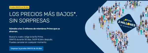 Prueba de eDreams Prime por 30 días Prueba de eDreams Prime por 30 días
