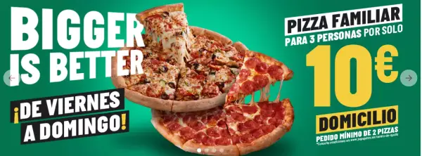 Pizza familiar para 3 personas en Papa John's Pizza familiar para 3 personas en Papa John's