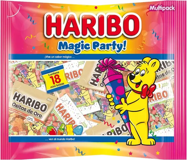 Pack de 18 mini bolsas de Haribo Magic Party 450g Pack de 18 mini bolsas de Haribo Magic Party 450g