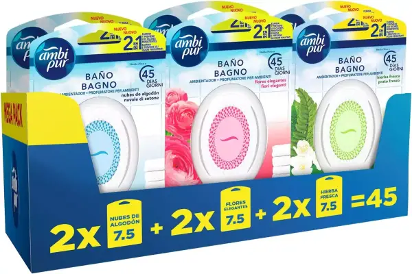 Pack 6 ambientadores para baño Ambi pur Pack 6 ambientadores para baño Ambi pur