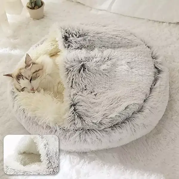 Cama de felpa larga para gato 40 x 40 cm Cama de felpa larga para gato 40 x 40 cm