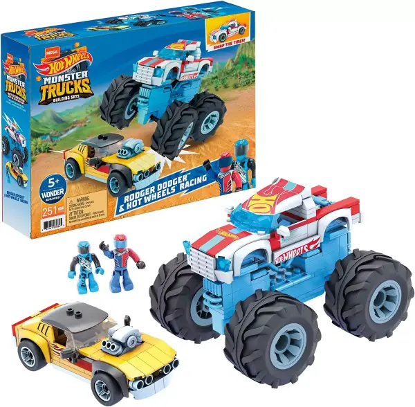 Pack de 2 coches de juguete Mega Construx Monster Trucks Hot Wheels Pack de 2 coches de juguete Mega Construx Monster Trucks Hot Wheels
