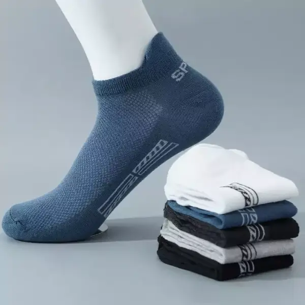 Pack de 5 calcetines tobilleros transpirables para hombres Pack de 5 calcetines tobilleros transpirables para hombres
