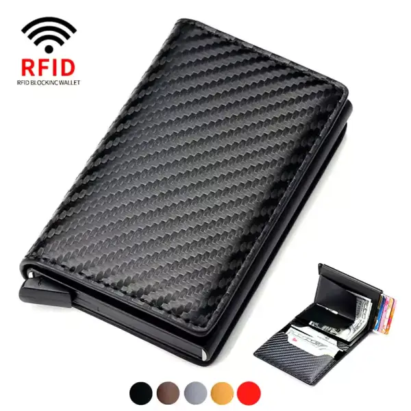 Tarjetero de cuero RFID para hombre Tarjetero de cuero RFID para hombre