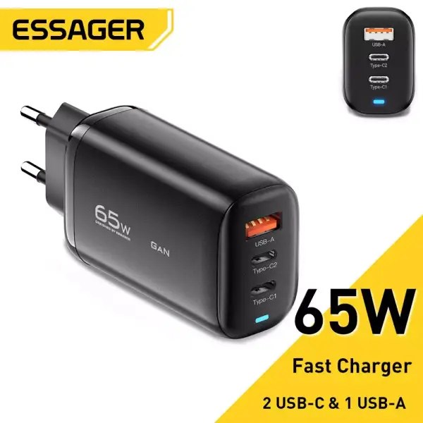 Cargador Essager 3 USB 65W Cargador Essager 3 USB 65W