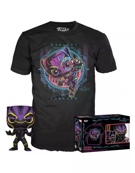 Camiseta + Funko Pop Black Panther Blacklight Special Edition 891 Camiseta + Funko Pop Black Panther Blacklight Special Edition 891