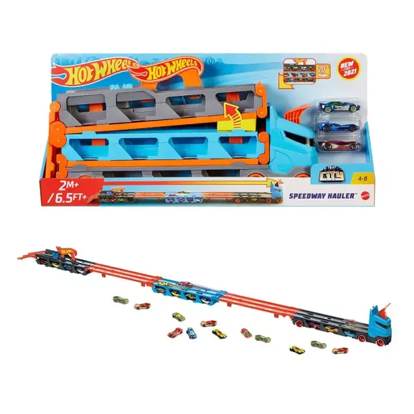 Camión de transporte convertible en pista para coches Hot Wheels Camión de transporte convertible en pista para coches Hot Wheels
