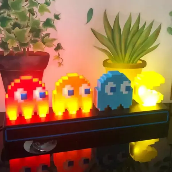 Luces de noche LED de Pac Man con control de voz Luces de noche LED de Pac Man con control de voz