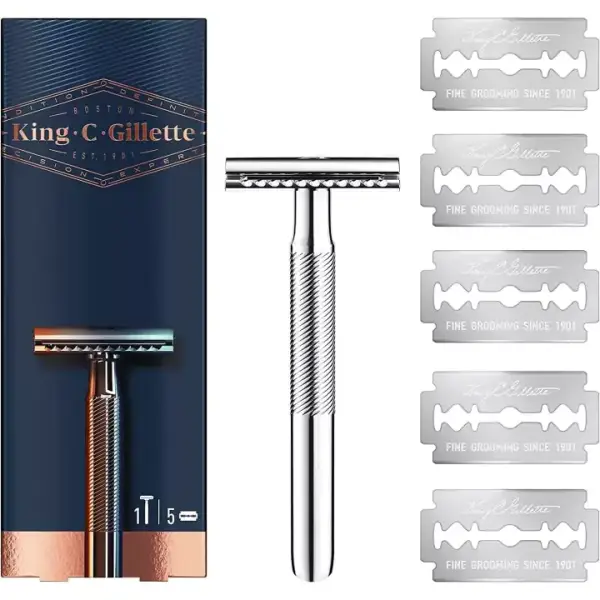 Gillette King C. maquinilla de afeitar de doble filo + 5 cuchillas Gillette King C. maquinilla de afeitar de doble filo + 5 cuchillas