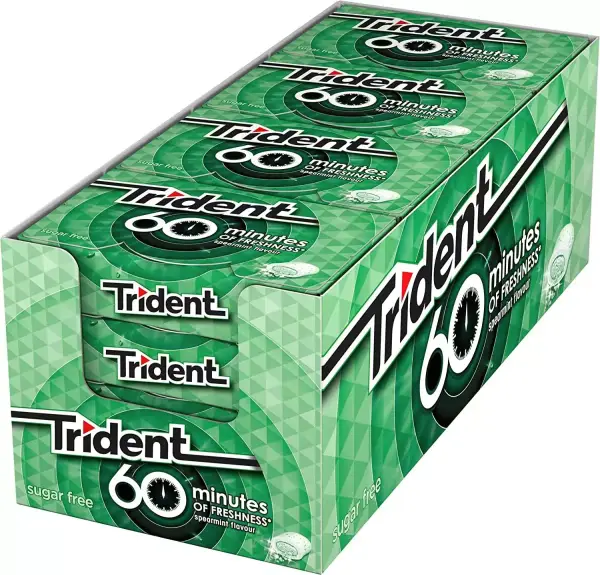 Pack 16 envases Trident 60 Minutos Hierbabuena Pack 16 envases Trident 60 Minutos Hierbabuena