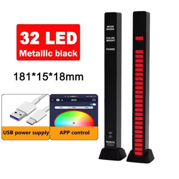 Barra de luz LED RGB con control de sonido Barra de luz LED RGB con control de sonido