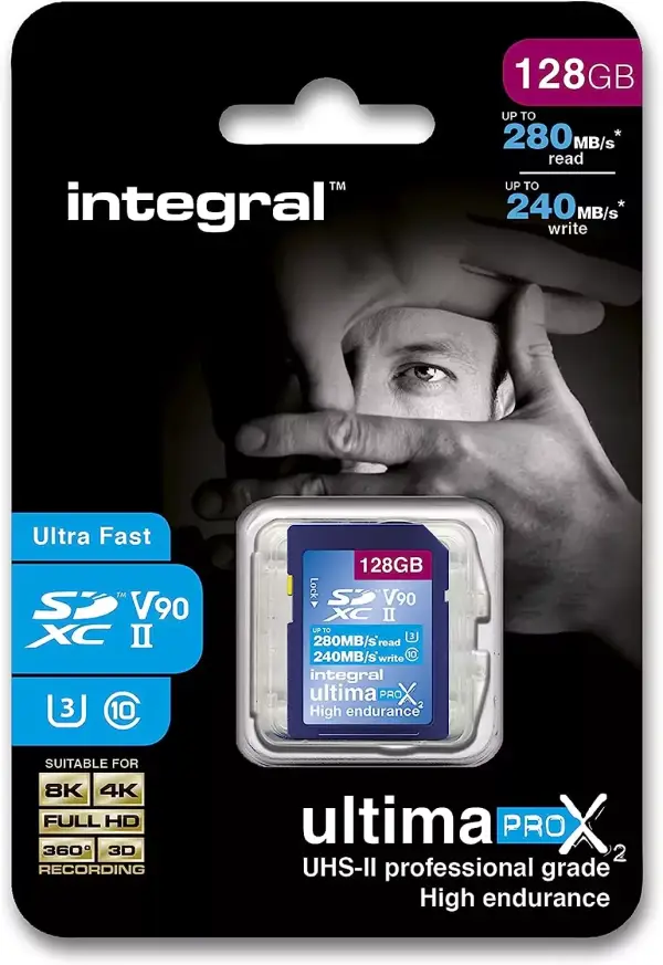 Tarjeta de Memoria 128GB UltimaPro Video Speed V90 280/240 MB/s UHS-II X2 Tarjeta de Memoria 128GB UltimaPro Video Speed V90 280/240 MB/s UHS-II X2