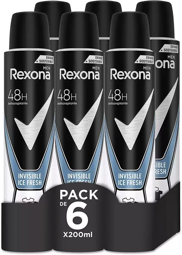 Pack de 6 desodorantes Rexona Invisible 200ml Pack de 6 desodorantes Rexona Invisible 200ml