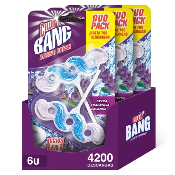 6unidades Cillit Bang Active Fresh Colgador WC Fresh Cítrico 6unidades Cillit Bang Active Fresh Colgador WC Fresh Cítrico
