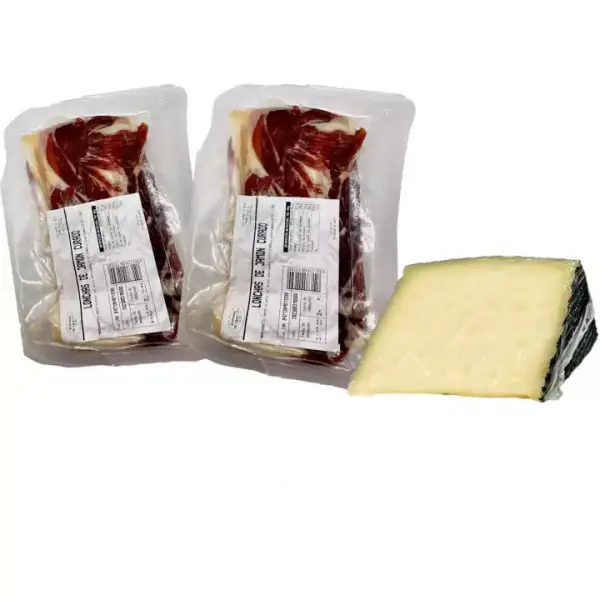 1 Kg Lonchas Jamón Serrano Curado Gran Reserva + Cuña Queso 1 Kg Lonchas Jamón Serrano Curado Gran Reserva + Cuña Queso