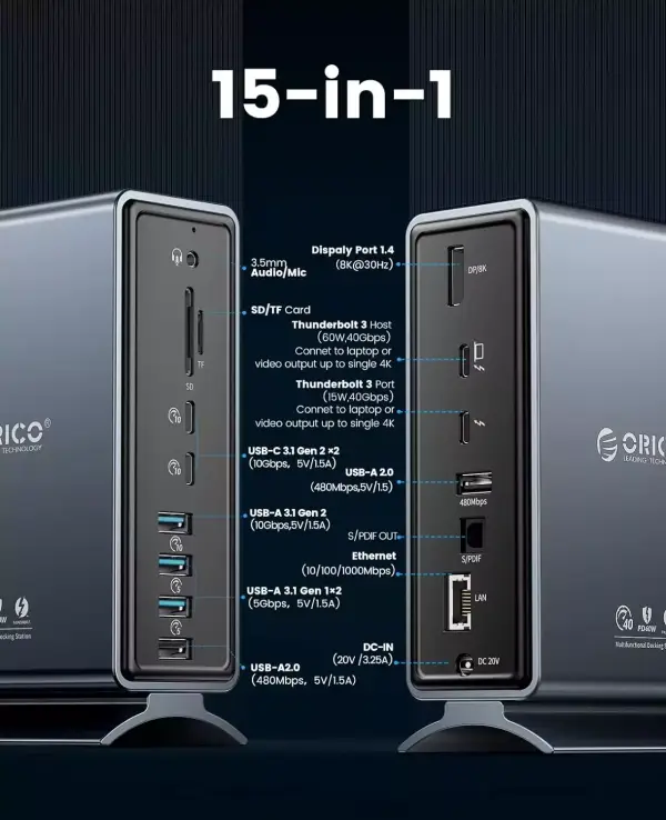 Dock Orico Thunderbolt 15 en 1 Dock Orico Thunderbolt 15 en 1