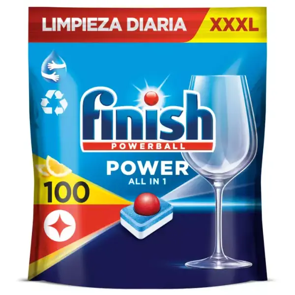 100 pastillas Finish Powerball Power All in 1 100 pastillas Finish Powerball Power All in 1