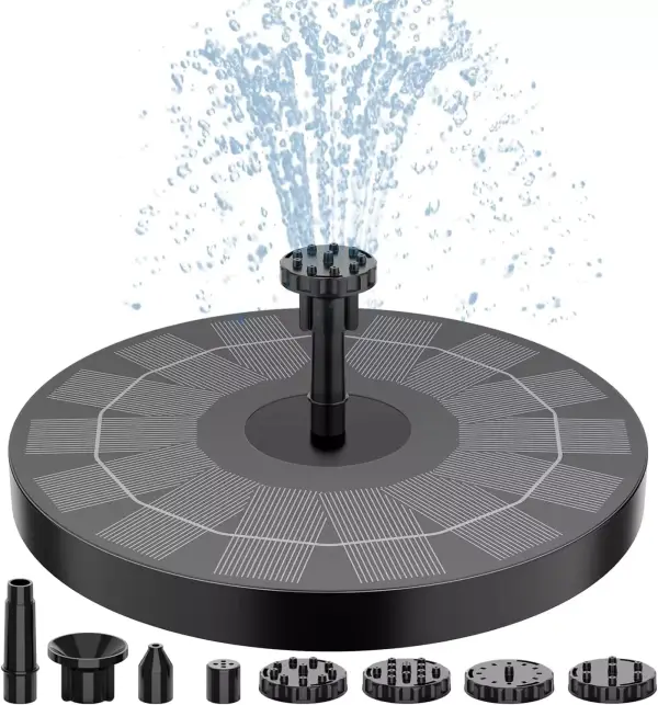 Fuente solar con bomba de 2.5W + 6 Boquillas Fuente solar con bomba de 2.5W + 6 Boquillas
