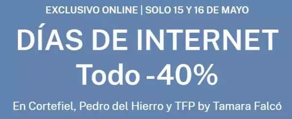 Hasta -40% de descuento al comprar online en Corte Fiel Hasta -40% de descuento al comprar online en Corte Fiel