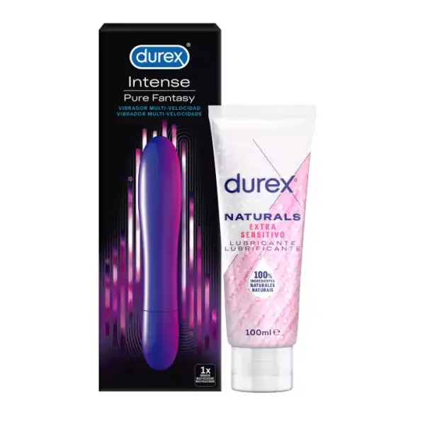 Durex Vibrador Intense Orgasmic Pure Fantasy + Lubricante Naturals 100 ml Durex Vibrador Intense Orgasmic Pure Fantasy + Lubricante Naturals 100 ml