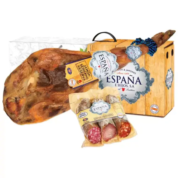 Jamón Reserva + Vino + Chorizo Salchichón y lomo Jamón Reserva + Vino + Chorizo Salchichón y lomo