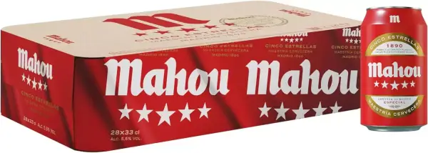 28 Latas 33cl Mahou 5 Estrellas 28 Latas 33cl Mahou 5 Estrellas