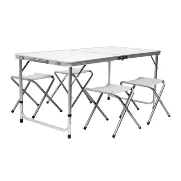 Mesa acampada 120x60x70cm con 4 taburetes Mesa acampada 120x60x70cm con 4 taburetes
