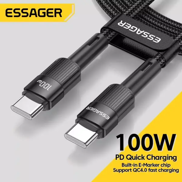 Cable de carga rápida 100W Essager Cable de carga rápida 100W Essager