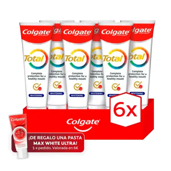6x 75ml Pasta de dientes Colgate Total Blanqueadora 6x 75ml Pasta de dientes Colgate Total Blanqueadora