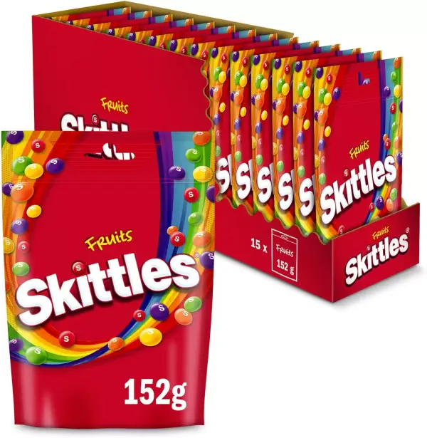 15x Caramelos Skittles masticables en bolitas 152g 15x Caramelos Skittles masticables en bolitas 152g