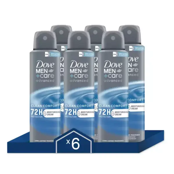 Pack 6 Dove Men +Care Desodorante Clean Comfort 72h Pack 6 Dove Men +Care Desodorante Clean Comfort 72h