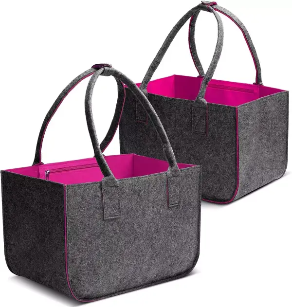 2x Bolsa de la compra de fieltro 30 L 2x Bolsa de la compra de fieltro 30 L