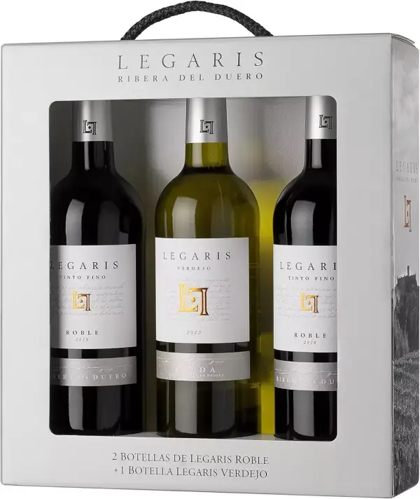 Estuche regalo Legaris 2 Vinos tintos Roble + 1 Vino blanco 100% Verdejo Estuche regalo Legaris 2 Vinos tintos Roble + 1 Vino blanco 100% Verdejo