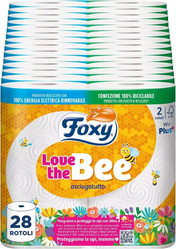 28 rollos de 60 hojas Foxy Love the Bee 28 rollos de 60 hojas Foxy Love the Bee