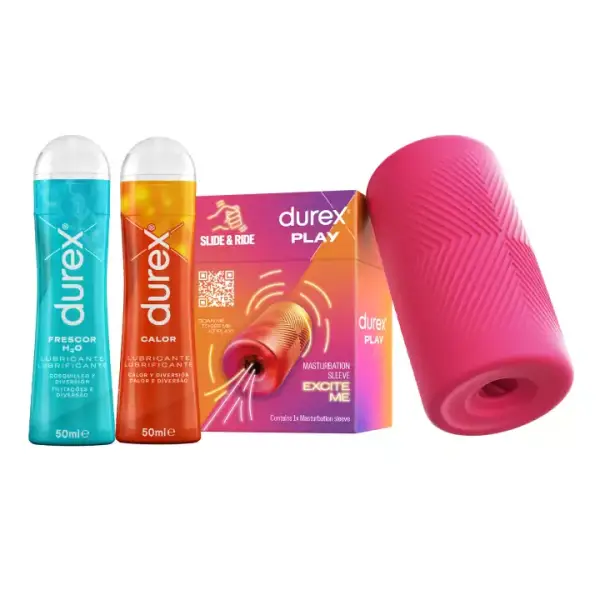 Masturbador Durex Slide & Ride + Gel lubricante frio y calor Masturbador Durex Slide & Ride + Gel lubricante frio y calor