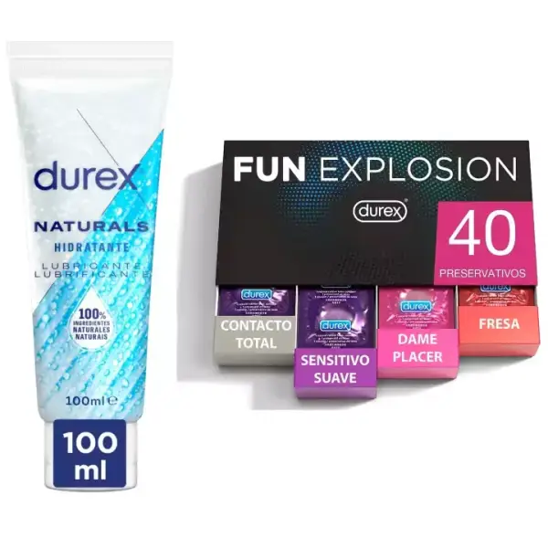 Durex Pack 40 Preservativos + Lubricante Naturals Hidratante 100ml Durex Pack 40 Preservativos + Lubricante Naturals Hidratante 100ml