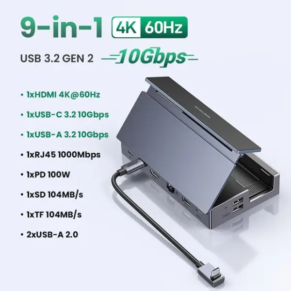 Gaming Deck Dock Ugreen 9 en 1 Gaming Deck Dock Ugreen 9 en 1